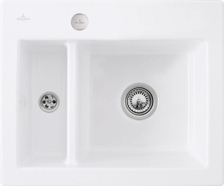 V&B bündige Spüle Subway 60 XM Flat m Abl.garn, Exzenter, stone white