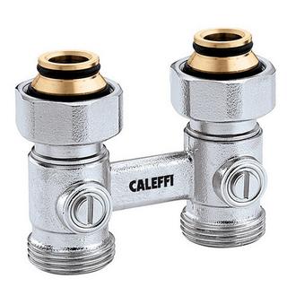 Caleffi Zweirohr-Hahnblock HK.-Ans. 3/4" IG, An Klemmv. 3/4", DG