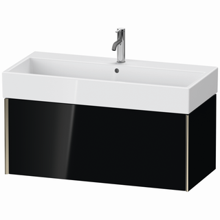 DU WTU wandh. XViu 397x984x454mm 1 Ausz.champ. matt/schwarz hgl. ES Nussb