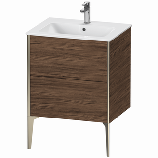 DU WTU bodenst. XViu 594x610x480mm 2 Ausz.champ. matt/Nussb. dunkel ES Ahorn