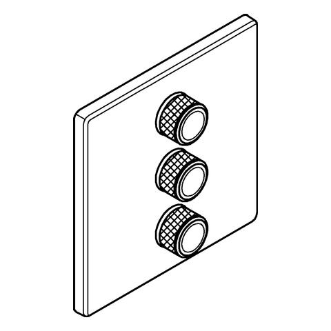 Artikelbild 2 des Artikels „GROHE Fertigset Grohtherm Smartcontrol UP-Ventil, 3-fach, eckig, chrom chrom“