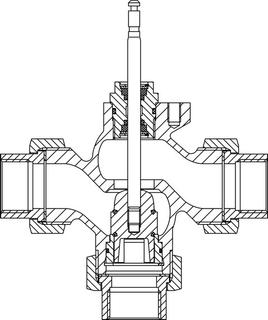 TA 3-Weg-Regelventil CV316 RGA DN 50, Rp 2, Kvs 40, IG, Rotguss