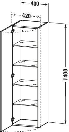 Artikelbild 6 des Artikels „Duravit Hochschrank DuraStyle 40x36x140cm, Tür re, Nussb nat/b matt Tür rechts | nussbaum natur/basalt matt“