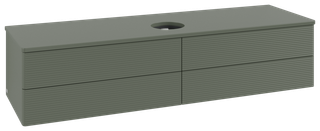 V&B WT-Unterschrank m F-Struktur Antao 160x50cm, WBP-farbe Lac, lea gre. m Lac