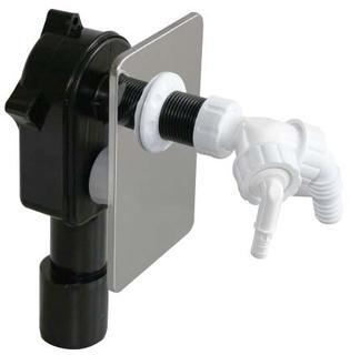 HAAS PE-Unterputz-Geräte-Siphon OHA DN 40/50, m 2 Schlaucht. 3/4", 3/8", sw
