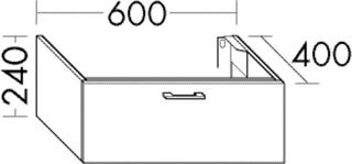 Burgbad Waschtischunterschrank Diago 80x24x40cm, Grau Ultramatt, 1 Schublade