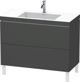 DU WTU L-Cube m. Vero Air 698x1000x480mm 1 HL, 2 Auszüge, Graphit Matt ES Ahorn
