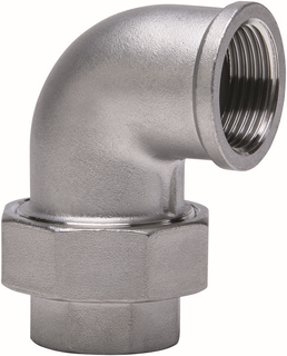 gebog316 Edelstahl-Gewindefitting 95 -W.-verschr. 90 flach dicht. 1 1/2"