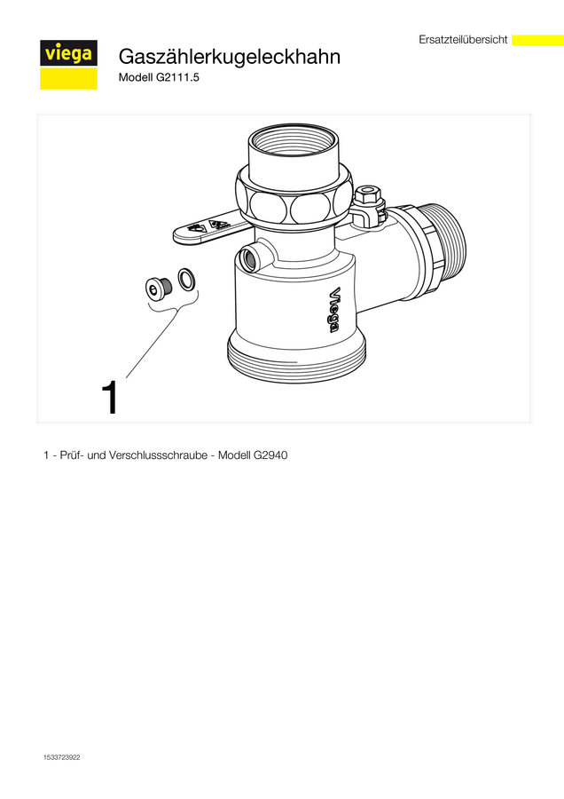 Artikelbild 5 des Artikels „Viega Gaszählerkugelhahn G2111.5 R/Rp 1 1/2, Messing, Eck R/Rp 1 1/2“