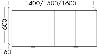 Burgbad LED-Spiegelschrank sys30 160x60x16cm, Sana, 1 Doppelsteckdose