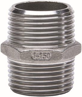 gebog316 Edelstahl-Gewindefitting 280 - Sechskant-Doppelnippel 2"