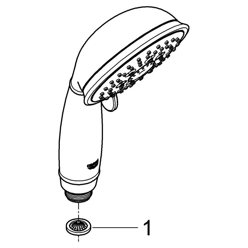 Artikelbild 7 des Artikels „GROHE Handbrause Tempesta Rustic 100 m Begr. 9,5 l/m., 4 S.-Arten, chr mit Durchflusskonstanthalter 9,5 l/min“