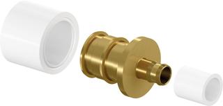 Uponor Kupplung Q&E 20x9,9mm, Messing, reduziert