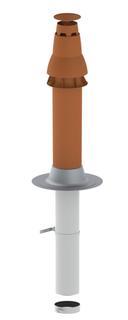 Remeha Grundbausatz RUD1 Flachdach PPS, konzentrisch, DN 100/150, rot