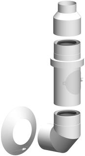 MHG Basis-Set ecoGAS DN 110/160, weiß, Außenwand, Edelstahl