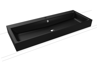 Kaldewei Aufsatz-Waschtisch PURO 3168 120x46, 1 Hahnl., ch, P-E, cool grey90