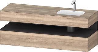 Duravit EinbauWT-Möbel-Set Qatego 160x50x60cm, Kon-WTU, B r, gra m/E marm.