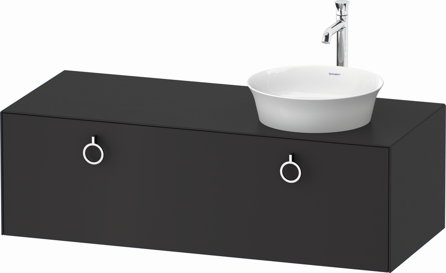 Artikelbild 2 des Artikels „Duravit WT-Unterschrank White Tulip 130x55cm, 1 AZ m G, B re, graph s-matt Becken rechts | Graphit Seidenmatt“