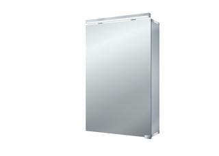 EMCO AP-Lichtspiegelschrank flat 2 Style 500x728mm, Alu, 1 T, Anschl rechts/links