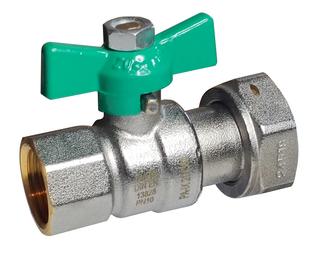 HS Trinkwasser-Kugelhahn UNIWATER 1487 1/2"x3/4", m FG gr, Verplomb. mgl, MS vc