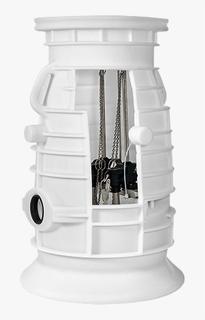 Jung Kunststoffschacht PKS B 800 D32, Dpl.Pump.Stat., sicher, PE, w