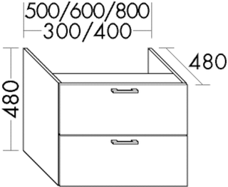 Burgbad Unterschrank sys30 30x48x48cm, Aqua, 1 Schublade/Auszug
