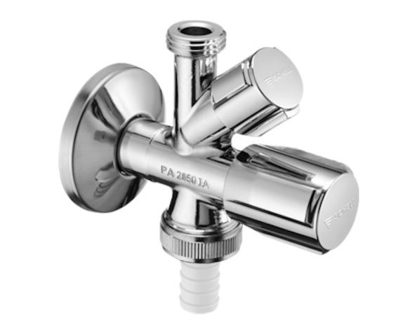 Artikelbild 1 des Artikels „Schell Kombi-Eckventil COMFORT G 1/2 AG, m RV, lg Sch, SV, verchr. G 1/2 AG“