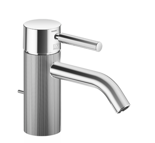 Dornbracht Einhandmischer META mit Ablaufgarnitur, Ausladung 125 mm, mit linearer Struktur