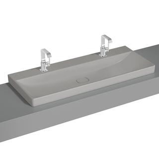 VitrA Do.aufsatzwaschti. New Metropole 120x47cm, o. ÜL.Schl., Steingrau Matt