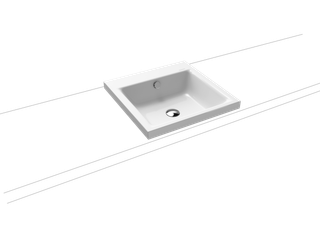 Kaldewei Aufsatz-Waschtisch PURO 3153 o. Hahnl., sw, P-E, weiß, 46x46cm