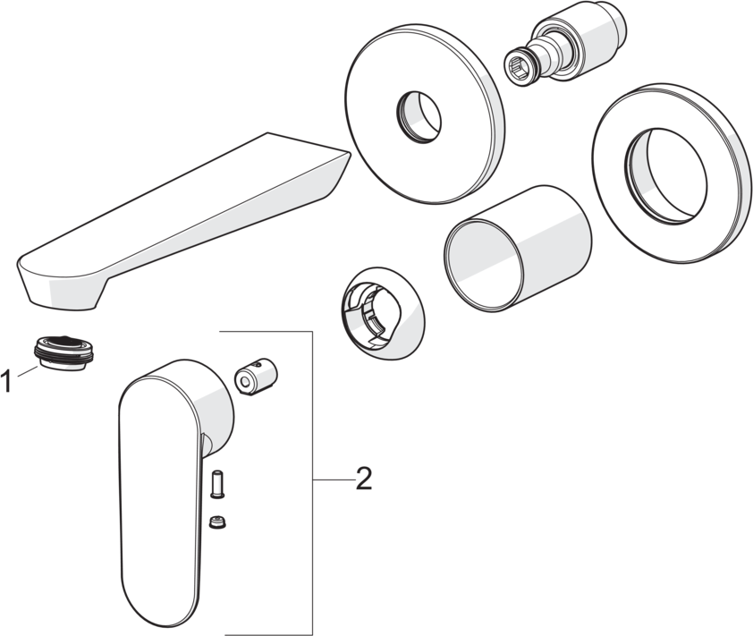 Artikelbild 4 des Artikels „Hansa Fertigmontageset HANSAGENESIS f WT-EHM, W, Ausl. 185mm, bron geb. “