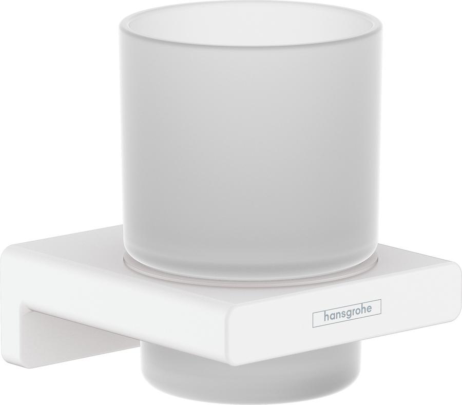 Artikelbild 1 des Artikels „hansgrohe Zahnbecher AddStoris mit Glas, Wandmontage, Metall, mattweiß mattweiß“
