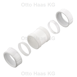 HAAS Zwischenstück DN 40, 1 1/2"x1 1/2", Polypropylen, weiß