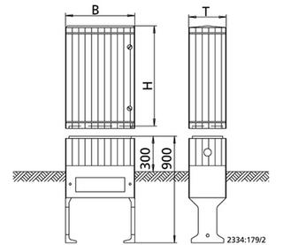 KSB Freiluftsäule Typ 0/845 f Schaltg BS1 (bis 25 A) + BS2 (bis 10 A