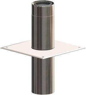 ATEC Aufs.platte PolyClassic +Iron/White DN 80/125, 330x330mm, PP, ES blank