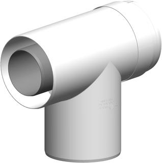 ATEC T-Stück PolyTwin DN 80/125, für Kaskade, PP, weiß