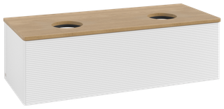 V&B WT-Unterschrank m F-Struktur Antao 120x36x50cm, WBP hon. Oa, glo wh. Lac