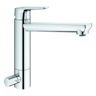 GROHE Spültisch-Einhebelmischer BauEdge 1/2", mittelh Ausl, int. Vorabs, chr