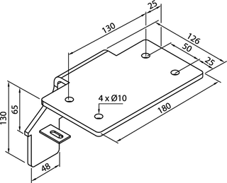 Zehnder Bankträger ZRV 431, 431/1, für Bauhöhe 70mm, weiß