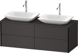 Duravit Waschtisch-Unterschrank XViu 140x55x50,9cm, 4 La, sw m, graph matt