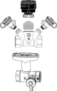 TA Regulierventil Multi Set 2 DN 40, Rotguss