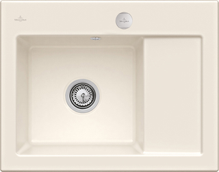 V&B Spüle Subway 45 Compact li, m Abl.garn, Exzenter, crema C-plus