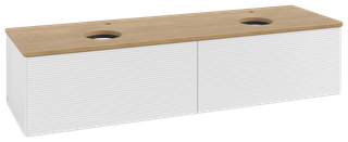 V&B WTU m F-Struktur -Beleuchtg. Antao 160x50cm, HL, WBP hon. Oa, glo wh. Lac