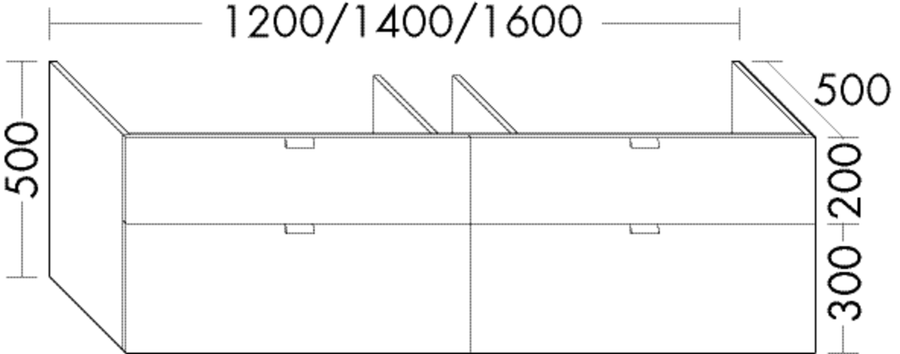 Artikelbild 1 des Artikels „BB Waschtischunterschrank (WWRW120) rc40System, 500x1200x500, PG1 “