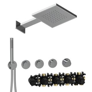 Herzbach Fertigmontageset P-TF2 MODUL7 Thermostat-Set, m Stabhandbrause, chrom