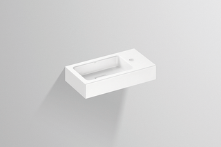 Alape Waschtisch XS500H.L 500x268mm, we, m HL, o ÜL, Becken links
