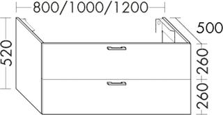 Burgbad Waschtischunterschrank Diago 100x52x50cm, Sch Um, 1 Schubl/1 Ausz.