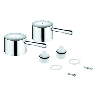 GROHE Griffpaar 48330 Essence Markierung blau/rot hard graphite gebürstet