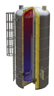 DH Wärmepufferspeicher 70m3, D=2900mm 3 bar oberirdisch stehend