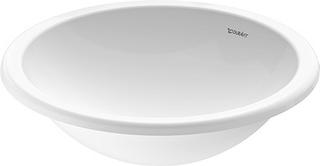 Duravit Einbau-Waschtisch Architec d 45cm, EB v o, o HL, Ü u. Hahnloch, we.